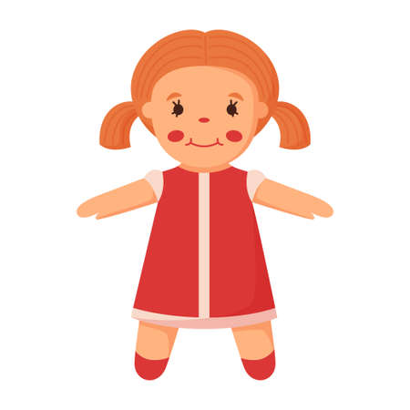 kids toy cute doll isolated vector illustrationのイラスト素材