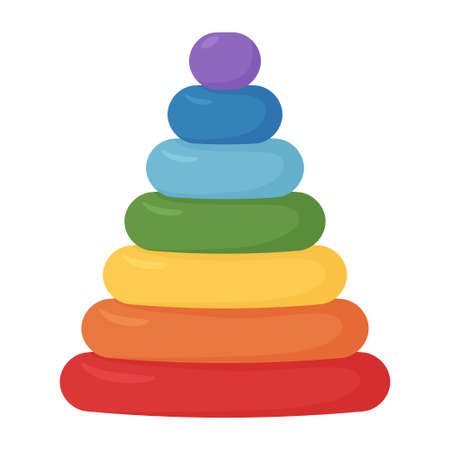 kids toy cute pyramid isolated vector illustrationのイラスト素材