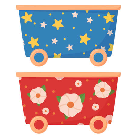 Boxes for toys blue and red vector illustrationのイラスト素材