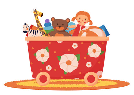 Children toys red box isolated on whiteのイラスト素材