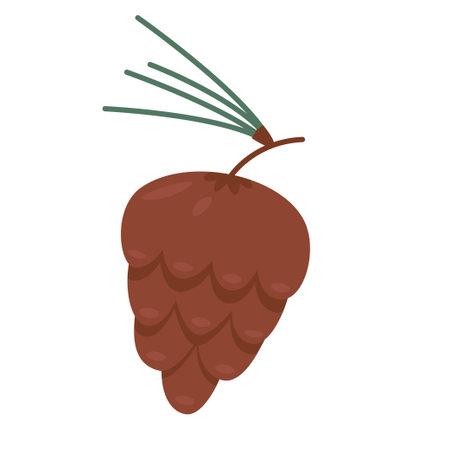 Brown fir cone. Element for Christmas decorのイラスト素材