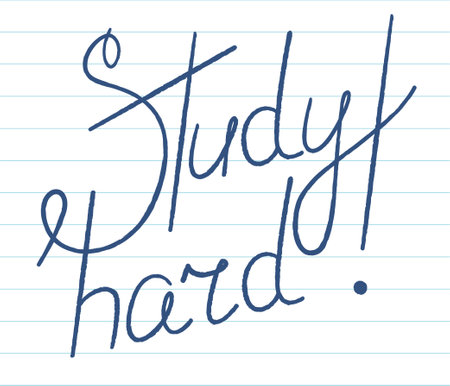 Hand drawn lettering with words Study hard