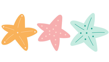 Sea star caribbean starfish decorative elementsのイラスト素材
