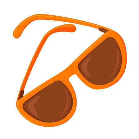 Sunglasses with plastic rimmed and brown lensesのイラスト素材