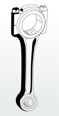 Piston. Doodle style. Raster version, Sketch of piston. Vector rendering of 3d.のイラスト素材