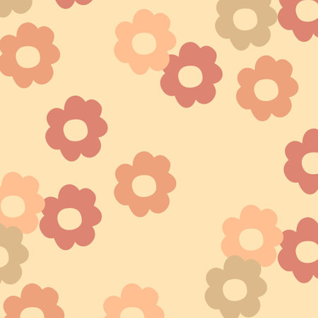 Warm Brown Flower Y2K Indie Patternの写真素材