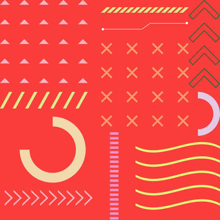 Neon Red Abstract Lines Patternの写真素材