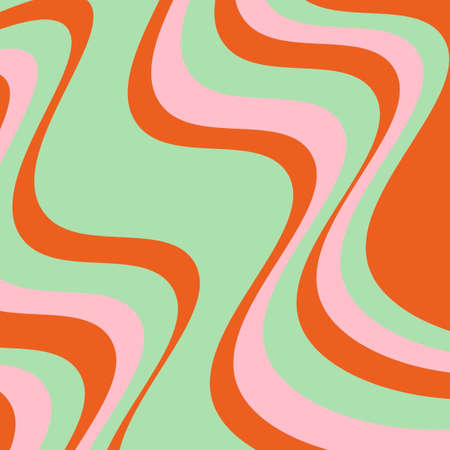 Colorful Retro Swirl Groovy Y2K Patternの写真素材