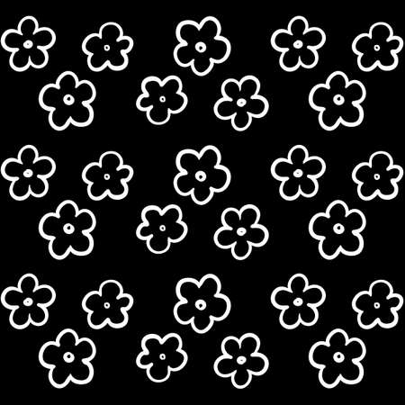 Black and White Flower Y2K Patternの写真素材