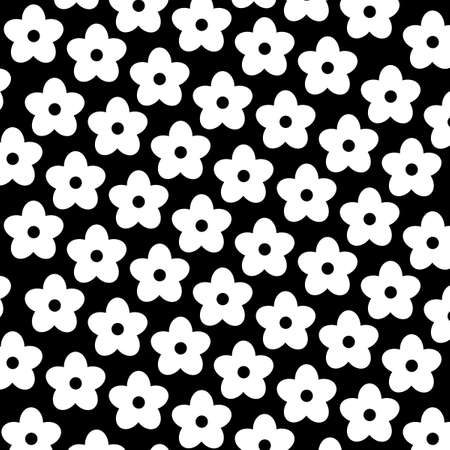 Black and White Retro Y2K Flower Patternの写真素材