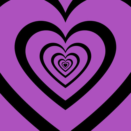 Purple Black Grunge Aesthetic Hypnotic Heart Y2K Patternの写真素材