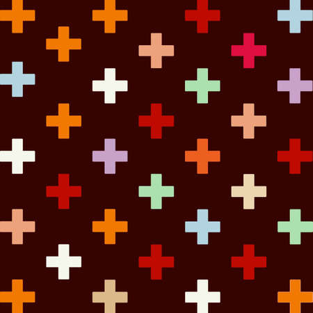 Colorful Cross Scandinavian Y2K Autumn Patternの写真素材