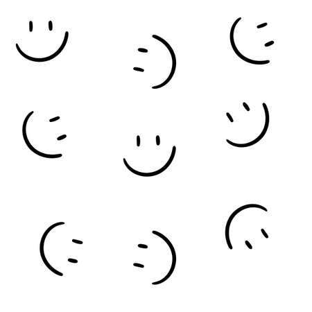 Simple Smiley Indie Y2K Patternの写真素材