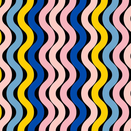 Retro Vintage Waves Groove Y2K Patternの写真素材