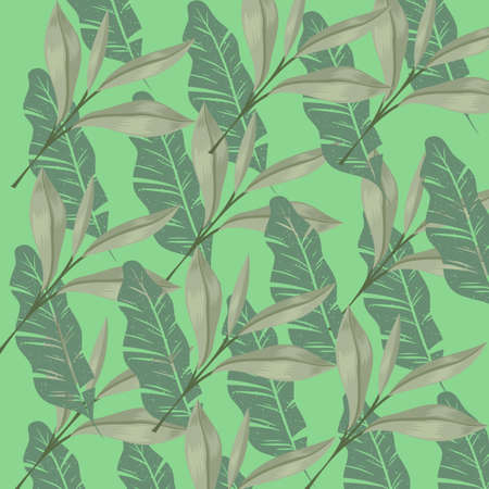 Green Floral Botanical Tropical Y2K Patternの写真素材