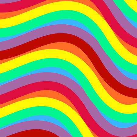 Colorful Bold Neon Layers Groovy Line Striped Y2K Patternの写真素材