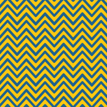 Blue Yellow Vintage Retro Chevron Patternの写真素材