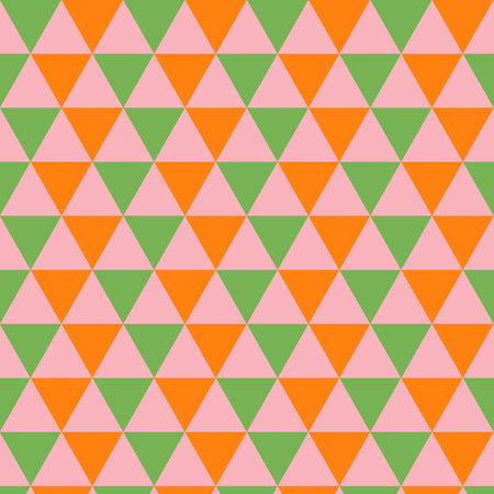 Autumn Green Orange Pink Triangle Geometric Patternの写真素材