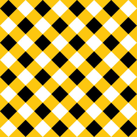 Autumn Black Yellow and White Plaid Geometric Patternの写真素材