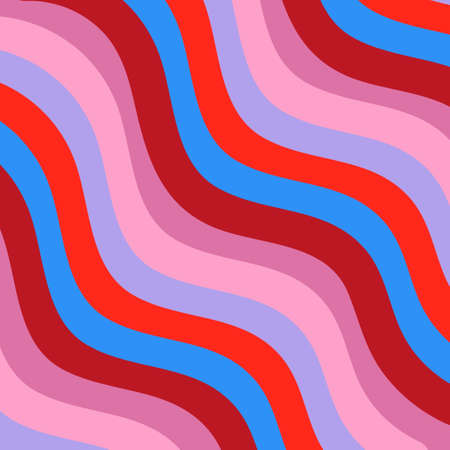 Colorful Bold Diagonal Stripes Liquid Wavy Flow Patternの写真素材