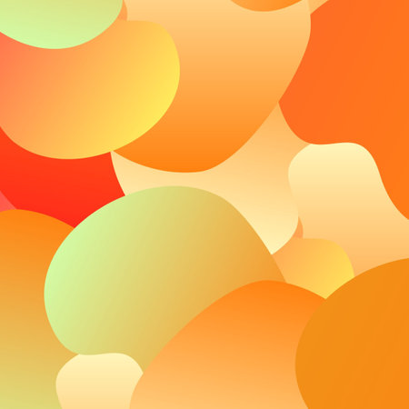 Orange Brown Red Green Abstract Shape Patternの写真素材