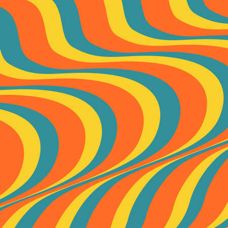 Retro Autumn Groovy Stripe Y2K Patternの写真素材