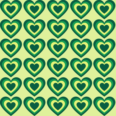 Small Green Hypnotic Heart Y2K Patternの写真素材