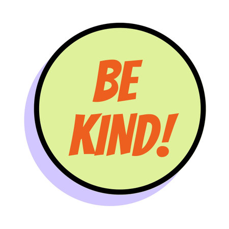 BE KIND Inspirational Y2K Quotes with Circle Backgroundの写真素材