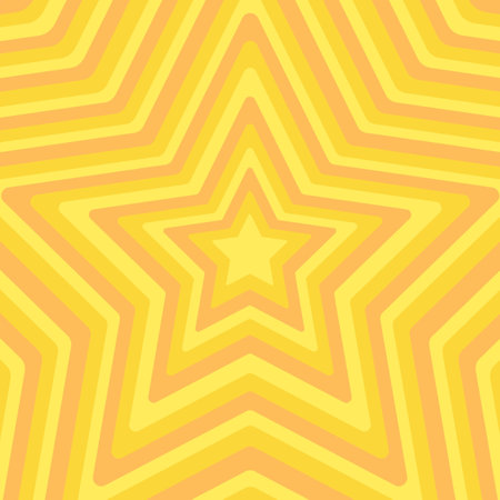 Yellow Orange Star Stripe Patternの写真素材