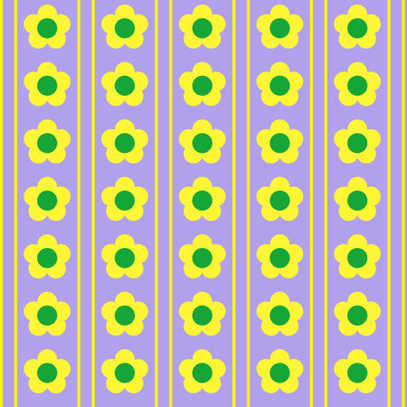 Vertical Stripe Flower Y2K Patternの写真素材
