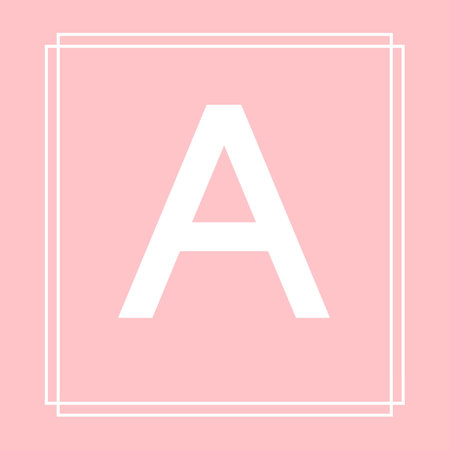 A Alphabet Typography with Square Frame in Pink Backgroundの写真素材