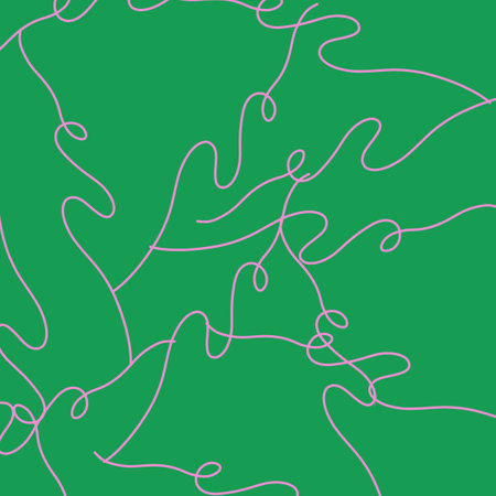 Green Pink Doodle Lines Patternの写真素材