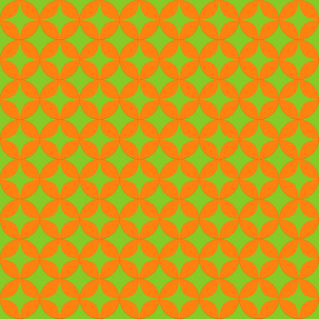 Neon Green Orange Retro Circle Patternの写真素材