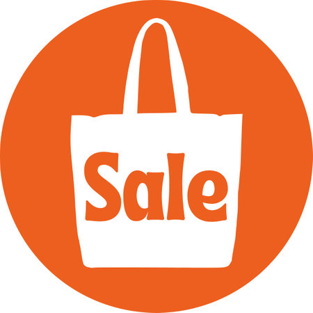 Sale Words in Bag Orange Circleの写真素材