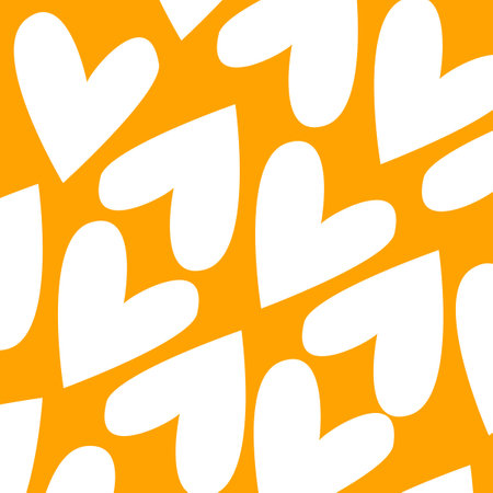 Yellow White Cute Simple Heart Patternの写真素材