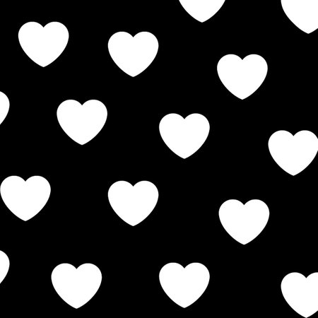 Black and White Cute Simple Heart Patternの写真素材
