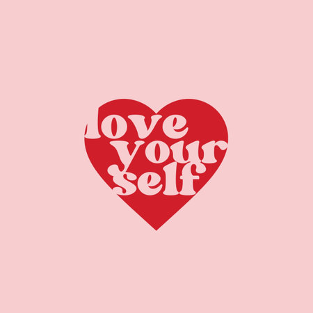 Love you so much. Valentines day card. Vector illustration. Love Yourself Quotes Typography Words Inside Red Heart Shapeの写真素材