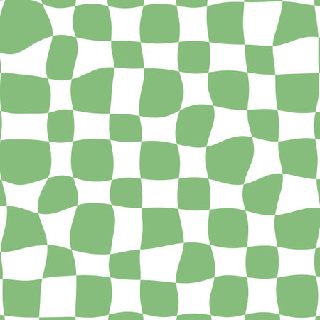 Seamless geometric pattern. Vector illustration. Green and white colors. Green White Groovy...
