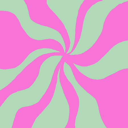 Abstract seamless pattern with curved lines in pastel colors. Vector illustration. Twisted Pink Green Liquid Swirl Flow Groovy Stripe Y2K Patternの写真素材