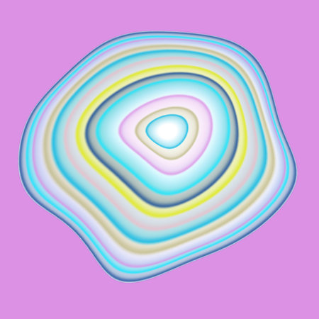 abstract background with blue and pink circles in the form of a circle. Psychedelic liquid spiral 1970s neon colorful layer groovy stripe trippy y2kの写真素材