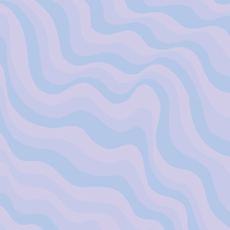 Seamless pattern with wavy lines in pastel colors. Abstract Retro Purple Blue 70s Trippy Wavy Liquid Swirl Stripe Patternの写真素材