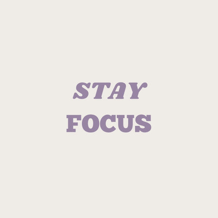 Stay focused. Inspirational quote, motivational background. Can be used for prints bags, t-shirts, posters, cards and more. Stay Focus Hippy Purple Typography Quoteの写真素材