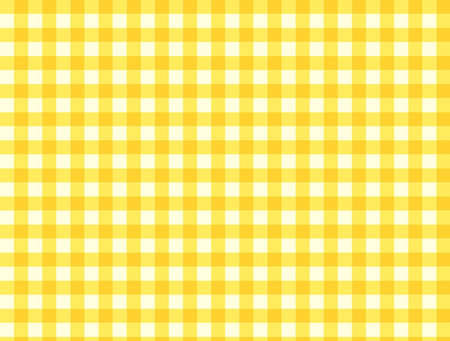 Seamless yellow and white checkered pattern. Vector illustration. Yellow Gingham Checkerboard Patternの写真素材