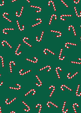 Seamless pattern with Christmas candy canes. Vector illustration.の写真素材