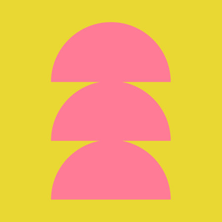 Flat icon in trendy flat style silhouette. Vector illustration. Neon Green Pink Half Circle Half Moon Mid Century Modernの写真素材