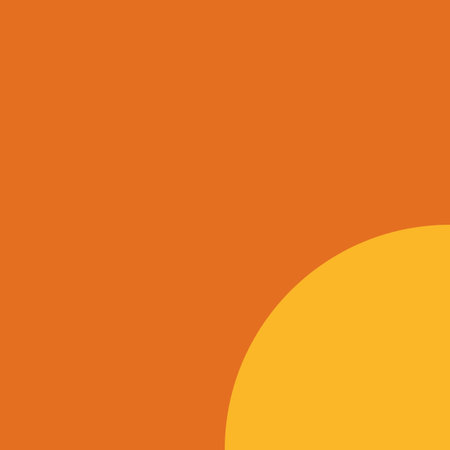 Abstract orange background with sun and yellow circle. Vector illustration for your design. Orange Half Circle Half Moon Mid Century Modernの写真素材