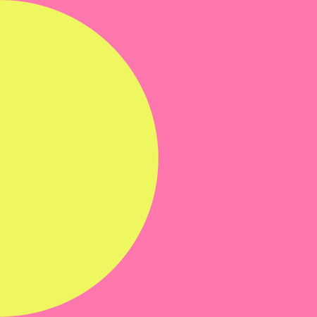 Minimalist abstract background. Geometric shapes in pastel colors. Vector illustration. Pink Neon Yellow Half Circle Half Moon Mid Century Modernの写真素材