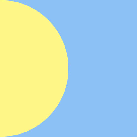 Illustration of a blue and yellow background with a half circle.の写真素材