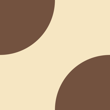 Seamless pattern with brown circles on a beige background. Brown Half Circle Half Moon Mid Century Modernの写真素材