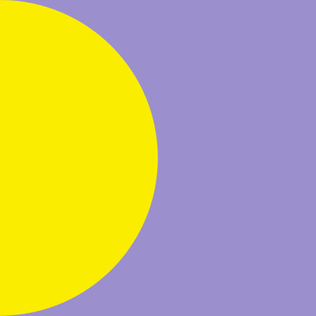 Minimalist abstract background with yellow and purple colors. Vector illustration. Purple Yellow Half Circle Half Moon Mid Century Modernの写真素材